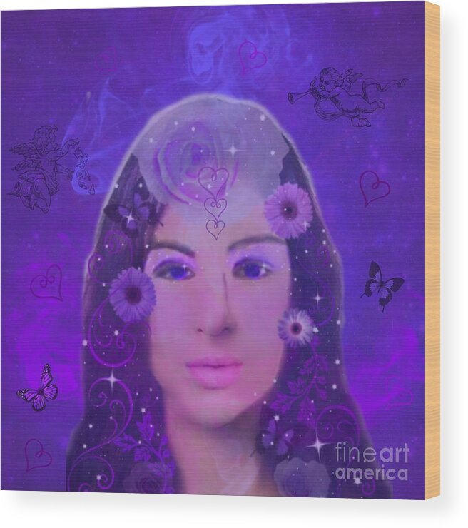 Purple Wood Print featuring the digital art Purple Passion by Diamante Lavendar