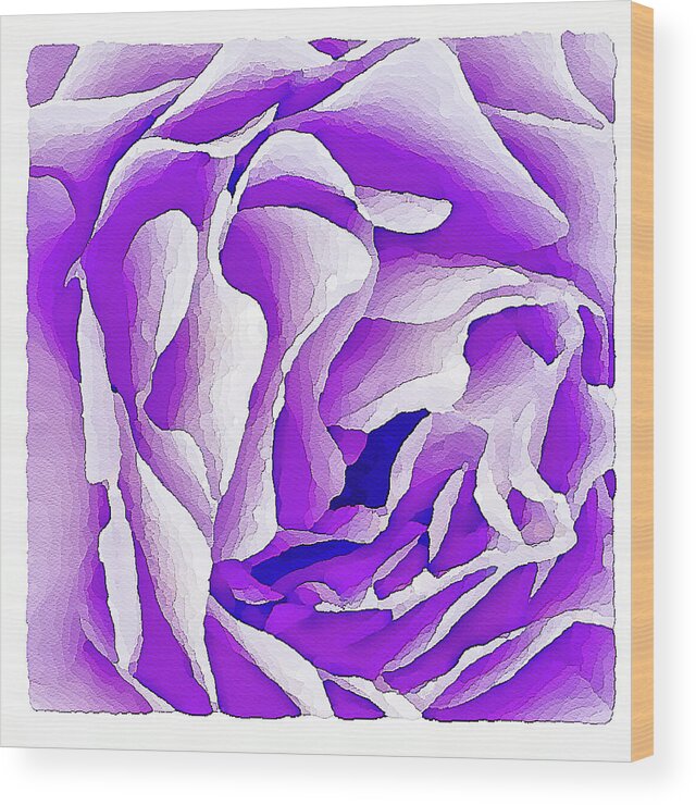 Mixed Media Wood Print featuring the mixed media Purple Rose by Toni Somes