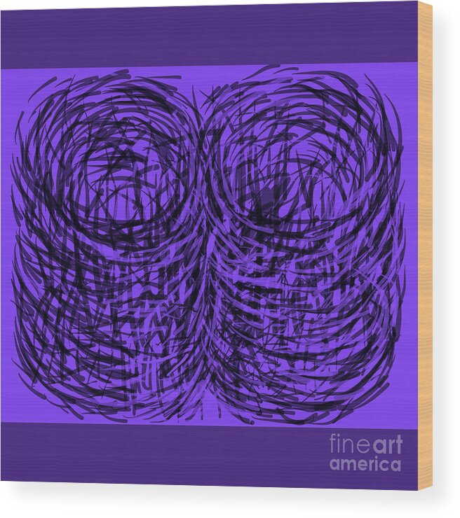 Purple Wood Print featuring the digital art Purple Swirls by Joe Roache