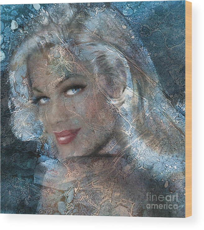Woman Wood Print featuring the painting Queen Of Ice by Angie Braun