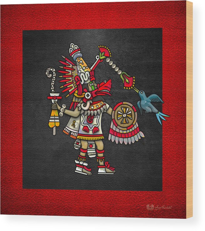 treasures Of Mesoamerica By Serge Averbukh Wood Print featuring the photograph Quetzalcoatl - Codex Magliabechiano by Serge Averbukh