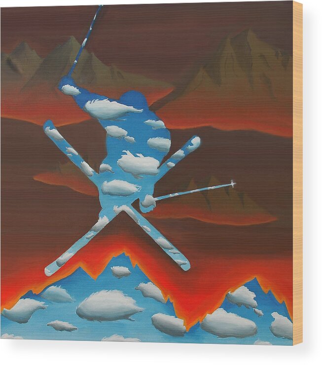 Skiing Wood Print featuring the painting Radiance by Mark Lopez