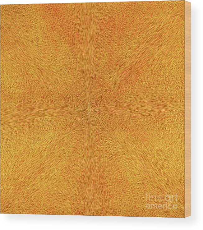 Radiation Wood Print featuring the painting Radiation with Gold Red and Brown by Dean Triolo