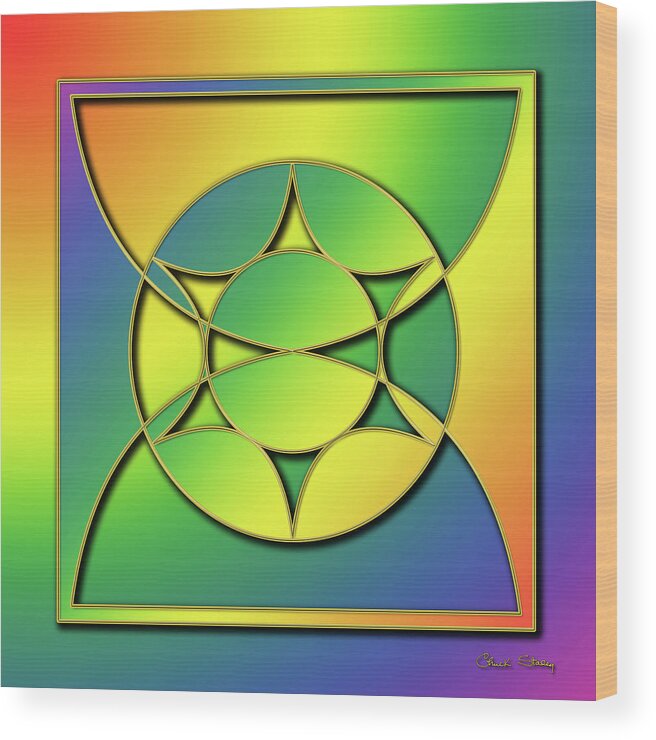 Rainbow Design 3 Wood Print featuring the digital art Rainbow Design 3 by Chuck Staley