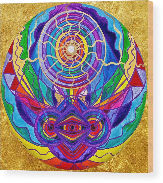 Vibration Wood Print featuring the painting Raise Your Vibration by Teal Eye Print Store