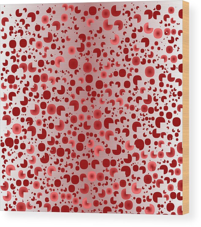Rithmart Abstract Red Organic Random Computer Digital Shapes Abstract Predominantly Red Wood Print featuring the digital art Red.843 by Gareth Lewis