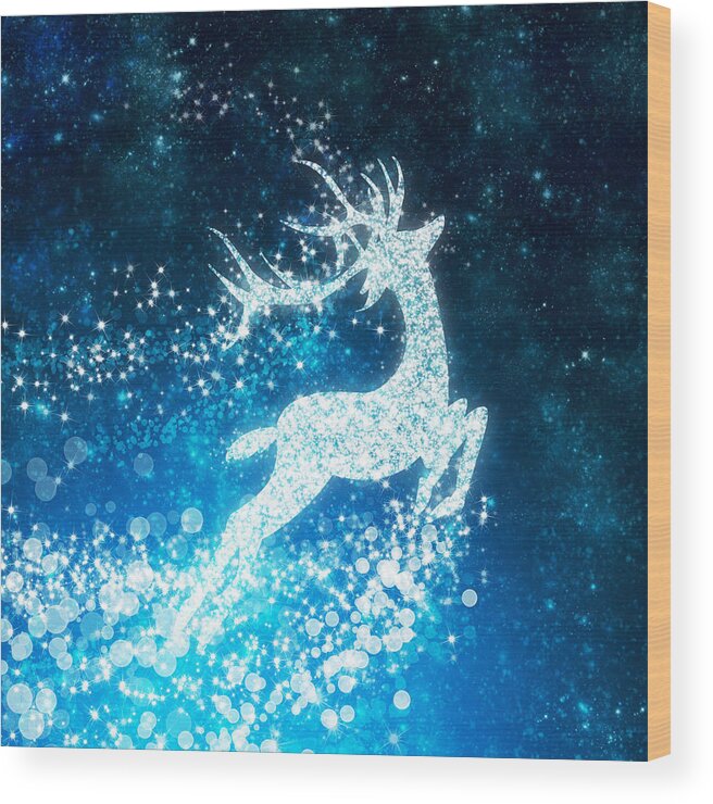 Animal Wood Print featuring the photograph Reindeer stars by Setsiri Silapasuwanchai