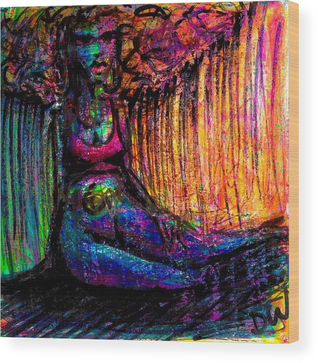  Wood Print featuring the mixed media Repose by David Weinholtz