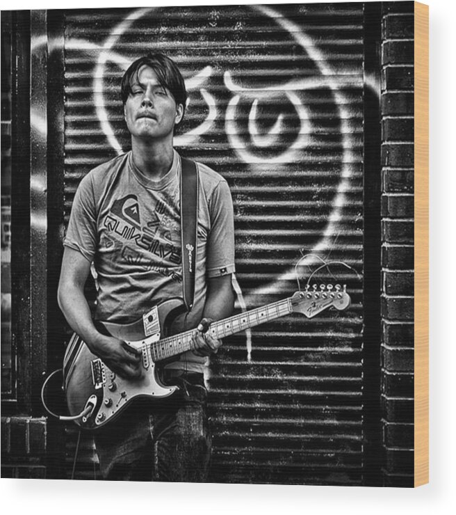 Toronto Wood Print featuring the photograph Rock & Roll.
street Musician In by Brian Carson