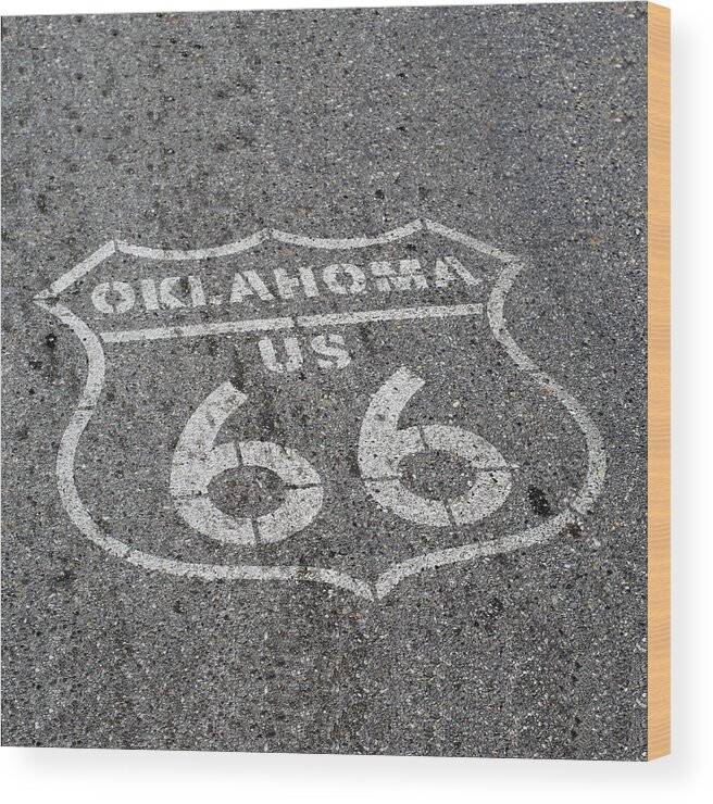 Route Wood Print featuring the photograph Route 66 Asphalt by Bert Peake