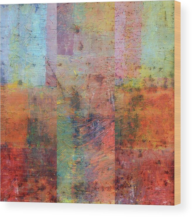 Collage Wood Print featuring the painting Rust Study 1.0 by Michelle Calkins