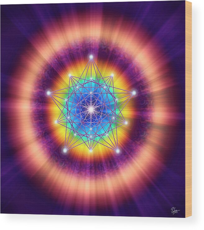 Endre Wood Print featuring the digital art Sacred Geometry 12 by Endre Balogh