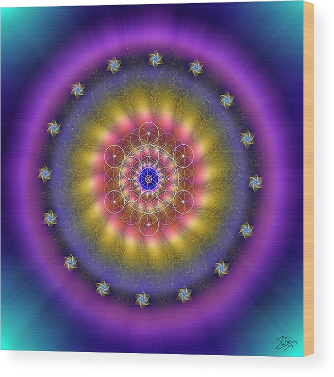 Endre Wood Print featuring the digital art Sacred Geometry 659 by Endre Balogh