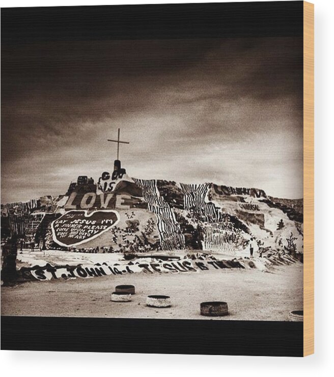 Picture Wood Print featuring the photograph Salvation Mountain. This Is Located by Alex Snay