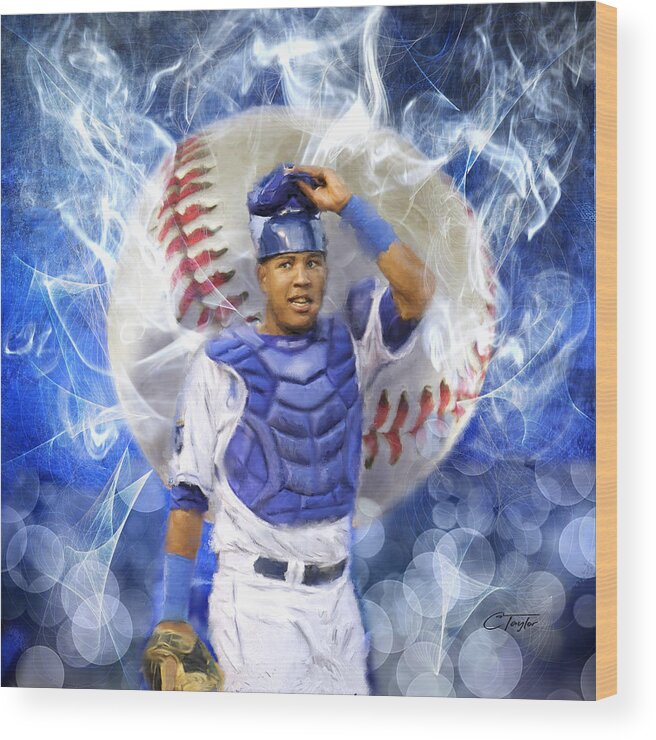 Salvie Wood Print featuring the painting Salvy the MVP by Colleen Taylor