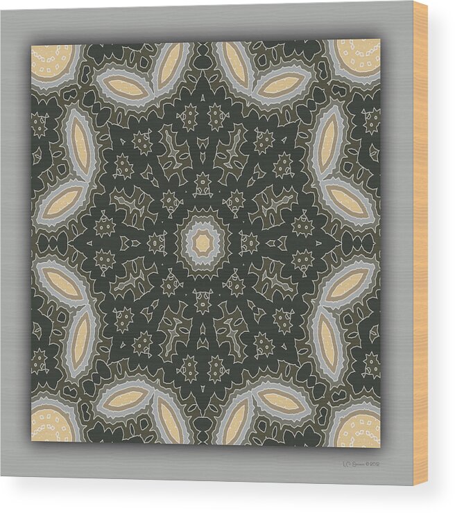 Kaleidoscope Wood Print featuring the digital art Sand and Shadows 1 by Lynn Evenson