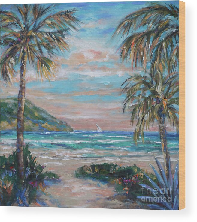 St. Kitts Wood Print featuring the painting Sand Bank Bay by Linda Olsen