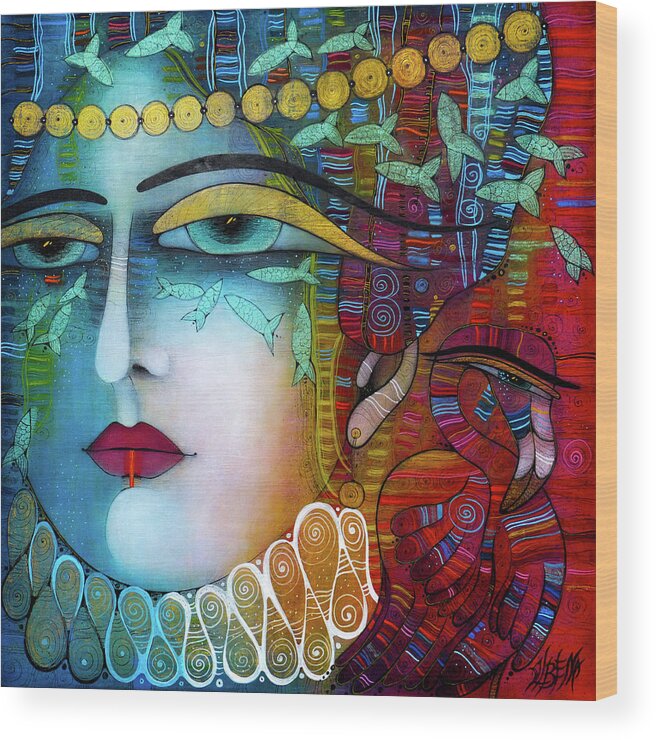 Albena Wood Print featuring the painting Sardinia On My Mind by Albena Vatcheva