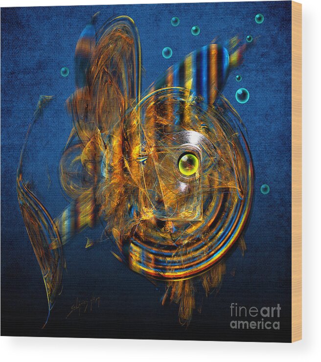 Sea Wood Print featuring the painting Sea fish by Alexa Szlavics