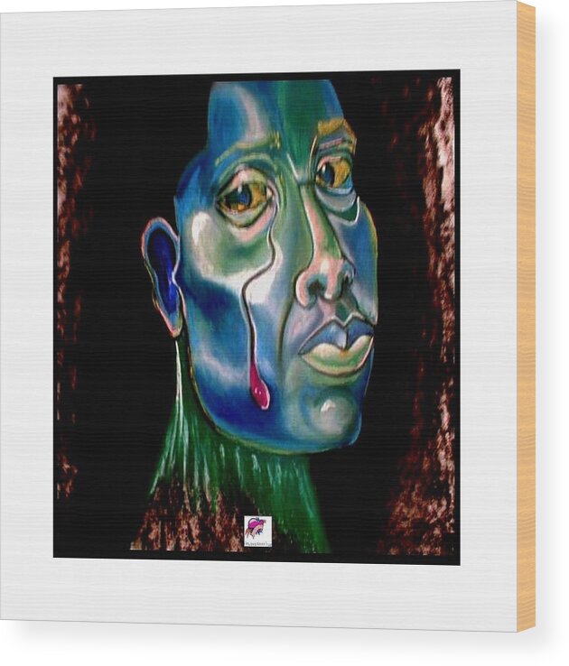 Face Wood Print featuring the painting Self Portrait 1998 by Carol Rashawnna Williams