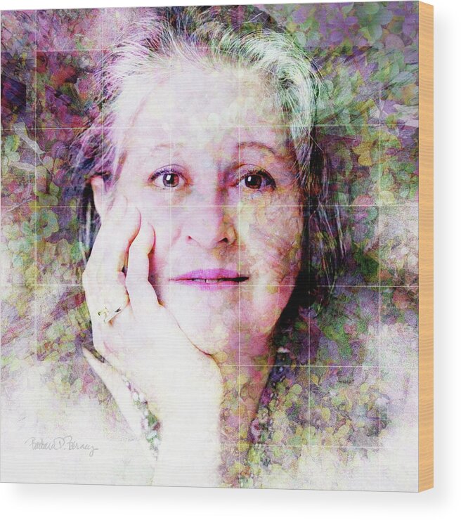 Portrait Wood Print featuring the digital art Self Portrait by Barbara Berney