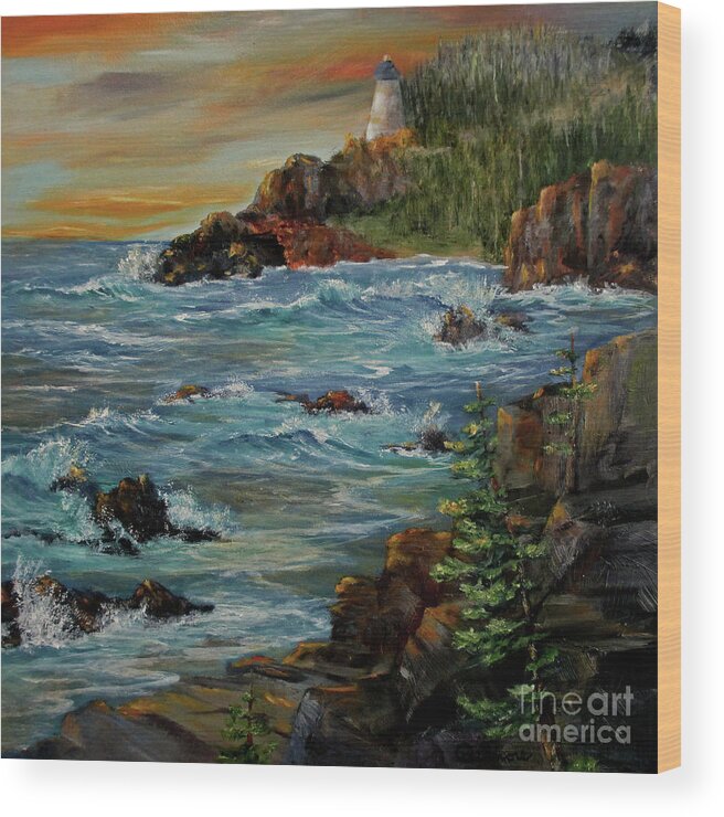Seascape Wood Print featuring the painting Sentry by Roseann Gilmore
