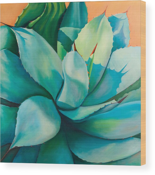 Agave Wood Print featuring the painting Shadow Dance 5 by Athena Mantle