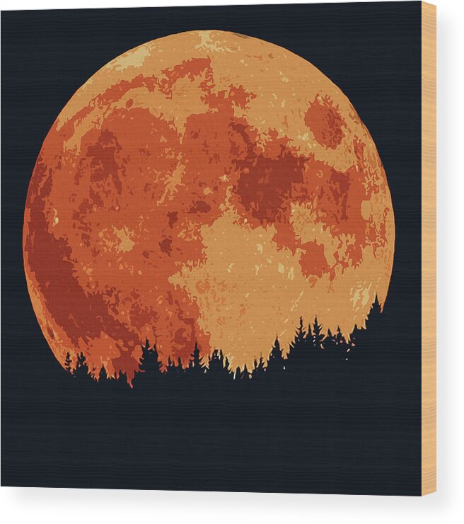 Shadow Of The Moon Wood Print featuring the painting Shadow of the Moon by AM FineArtPrints
