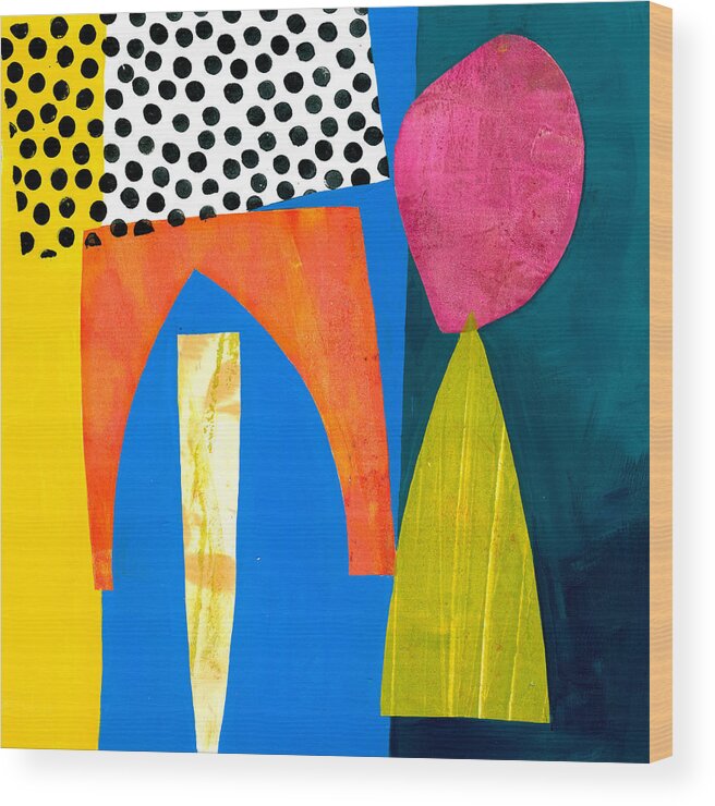 Jane Davies Wood Print featuring the painting Shapes 2 by Jane Davies