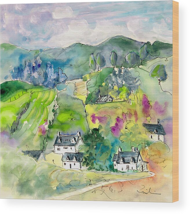 Travel Wood Print featuring the painting Shieldaig In Scotland 06 by Miki De Goodaboom