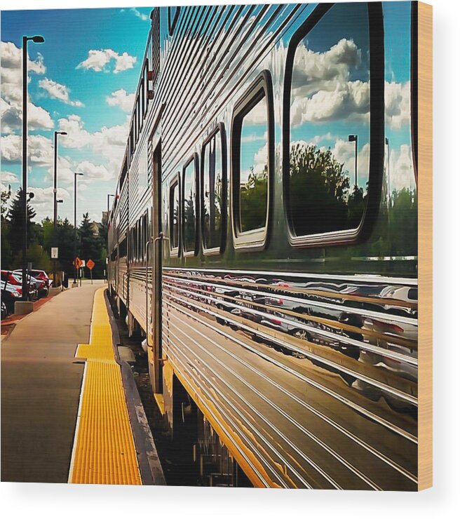 Metra Wood Print featuring the photograph Silver Train by Britten Adams
