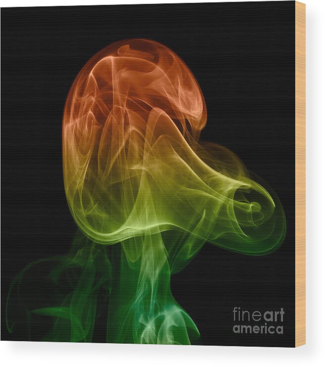 Abstract Wood Print featuring the photograph smoke XXVIII by Joerg Lingnau