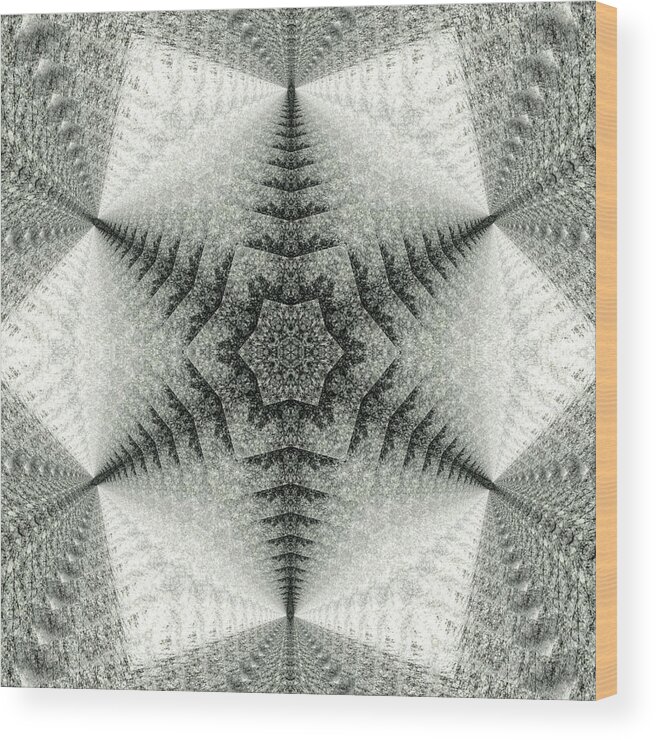Snowflake Wood Print featuring the digital art Snowflake Kaleidoscope III by Laura Mountainspring