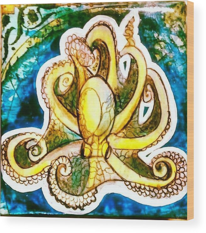 Colorsplurge Wood Print featuring the photograph Sold On Vangoart. 'octopus', Color by Genevieve Esson