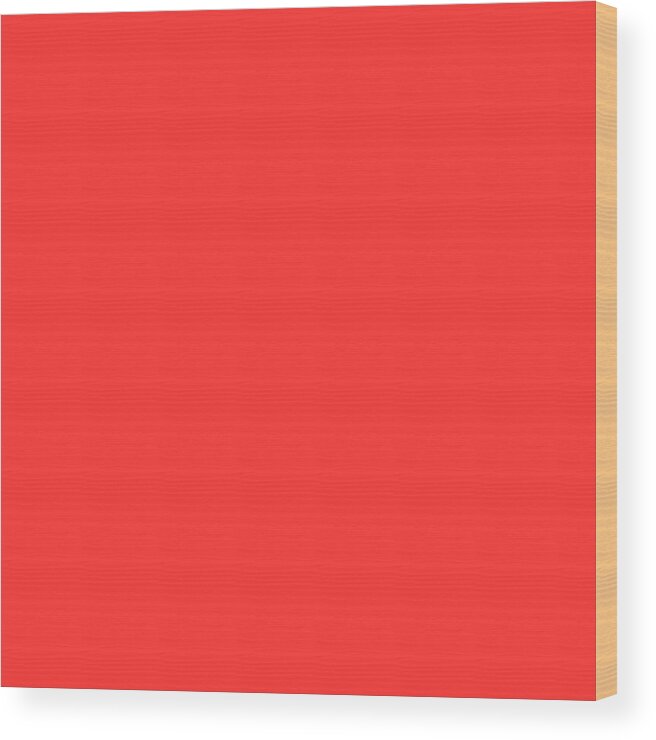 Solid Colors Wood Print featuring the digital art Solid Coral Red Color by Garaga Designs