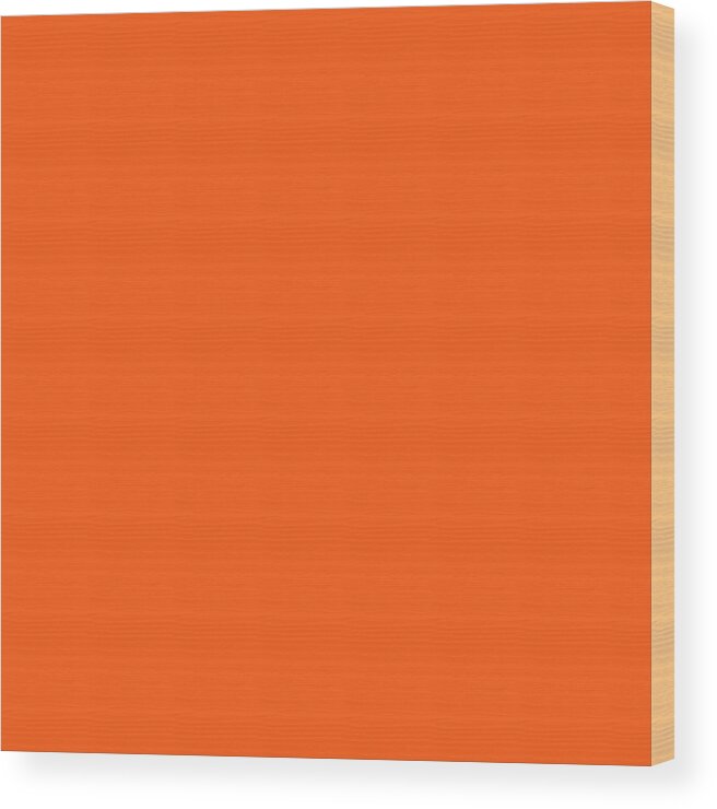 Solid Colors Wood Print featuring the digital art Solid Orange Color Decor by Garaga Designs