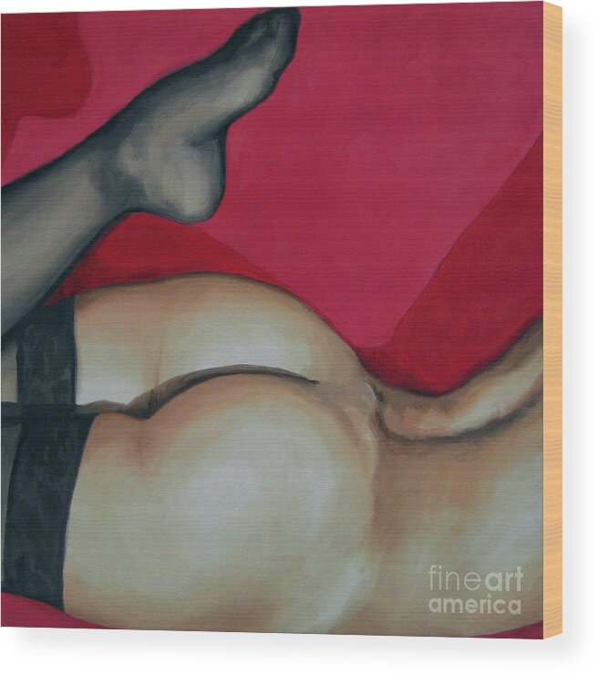 Noewi Wood Print featuring the painting Spank Me by Jindra Noewi