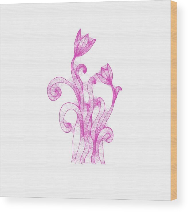 Flower Wood Print featuring the painting Spring Flower 4e by Celestial Images