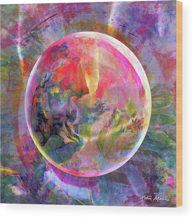 Spring Abstract Wood Print featuring the digital art Spring Zing by Robin Moline