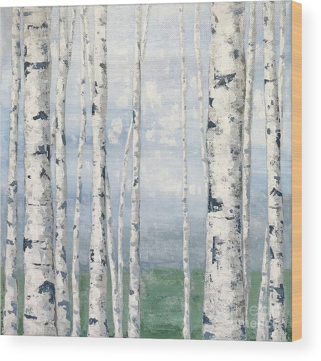 Birch Wood Print featuring the painting Straight and Narrow by Annie Troe