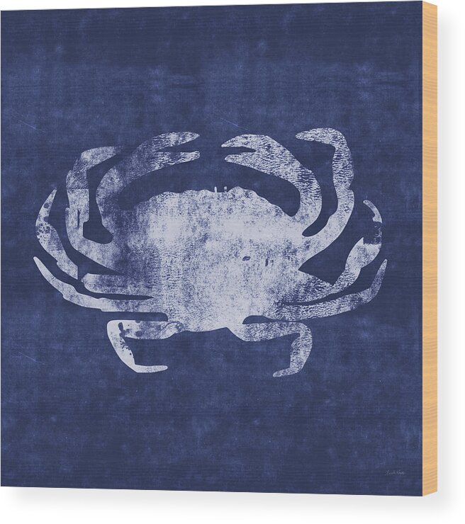 Nantucket Wood Print featuring the mixed media Summer Crab- Art by Linda Woods by Linda Woods