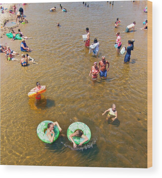 Summer Fun At Duck Creek Wood Print featuring the photograph Summer Fun at Duck Creek by Kris Rasmusson