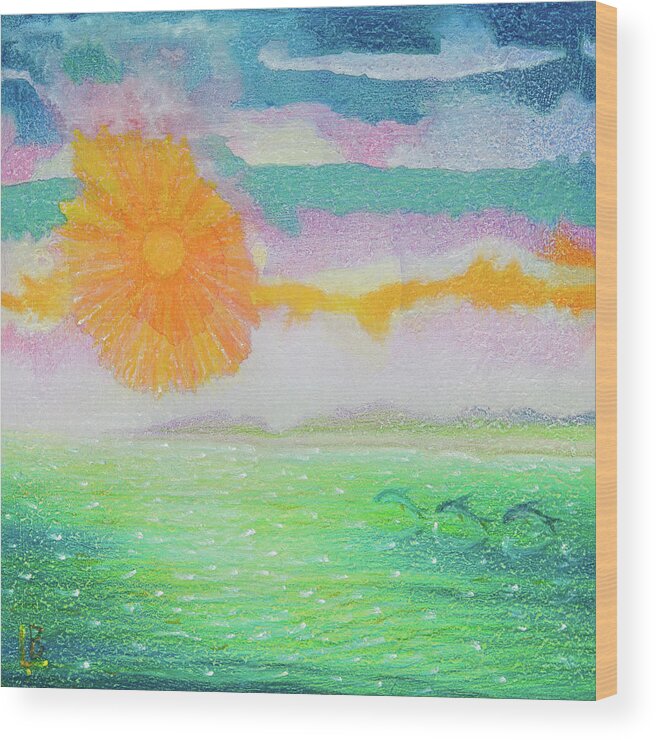 Sun Wood Print featuring the painting Sunflare by Lynn Bywaters