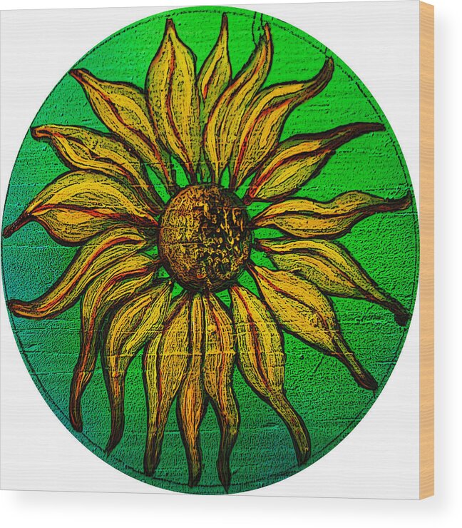 Flowers Wood Print featuring the painting Sunny by Patricia Arroyo