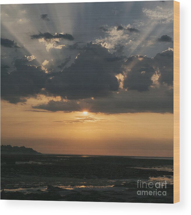 Sun Wood Print featuring the photograph Sunrise over The Isle of Wight by Clayton Bastiani