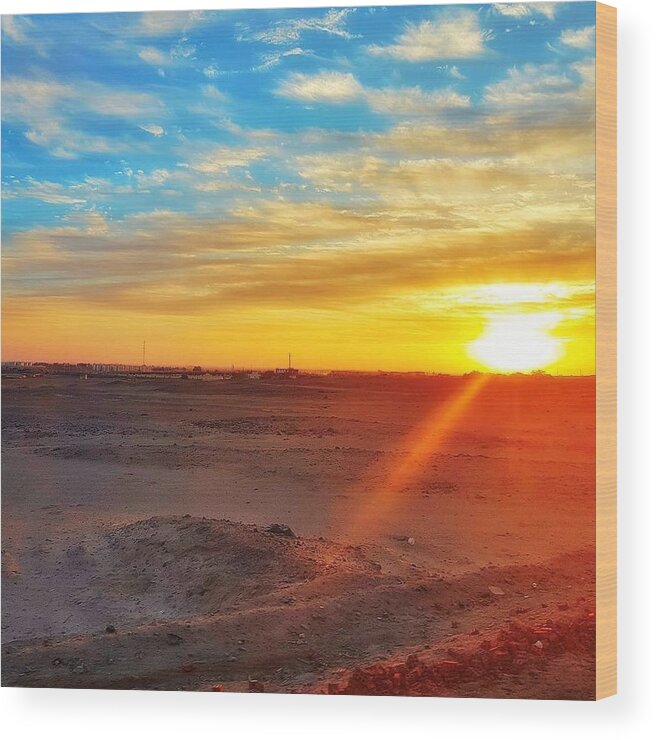 Sunset Wood Print featuring the photograph Sunset in Egypt by Usman Idrees