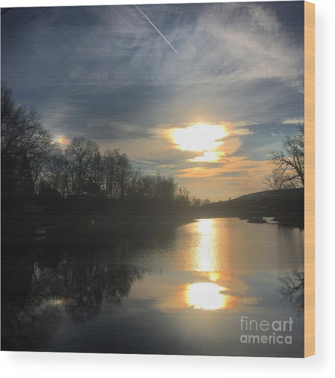 Cloud Wood Print featuring the photograph Sunset by Jason Nicholas