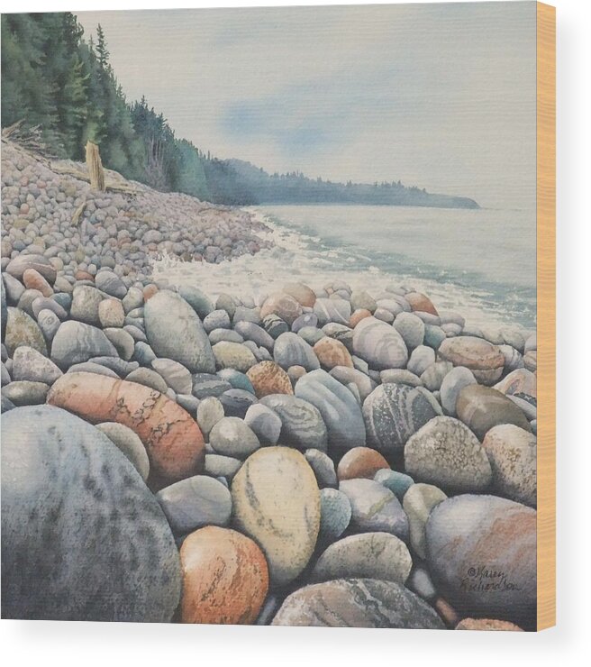 Watercolor Wood Print featuring the painting Superior Gems by Karen Richardson