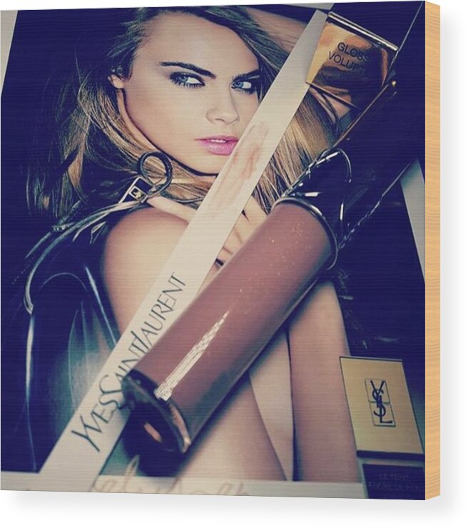 Beautydaily Wood Print featuring the photograph Swatch- Ysl Gloss Volupte In Nude Carat by Ali Hennessy