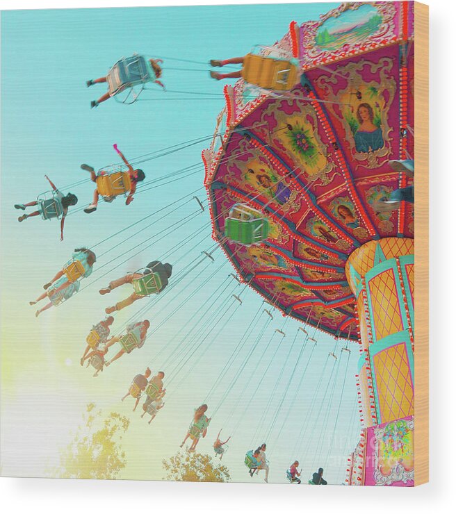 Swing Wood Print featuring the photograph Swings by Cindy Garber Iverson